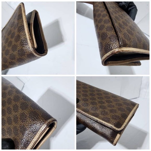 Authentic Celine Vintage Macadam Wallet Brown/Peach - Picture 8 of 13